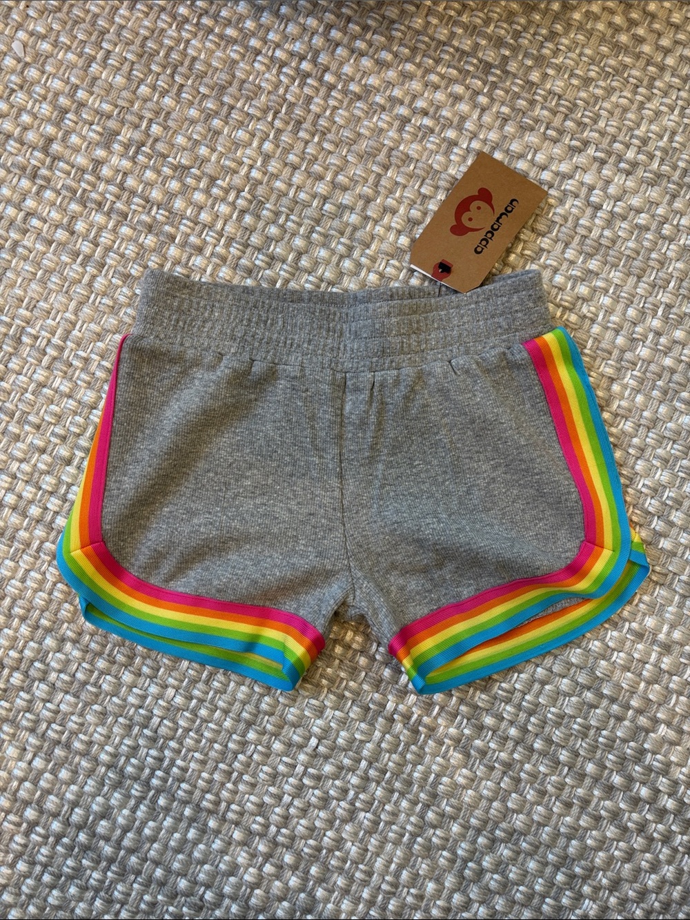 Appaman Gray Shorts with Rainbow Stripes - Picture 1 of 1